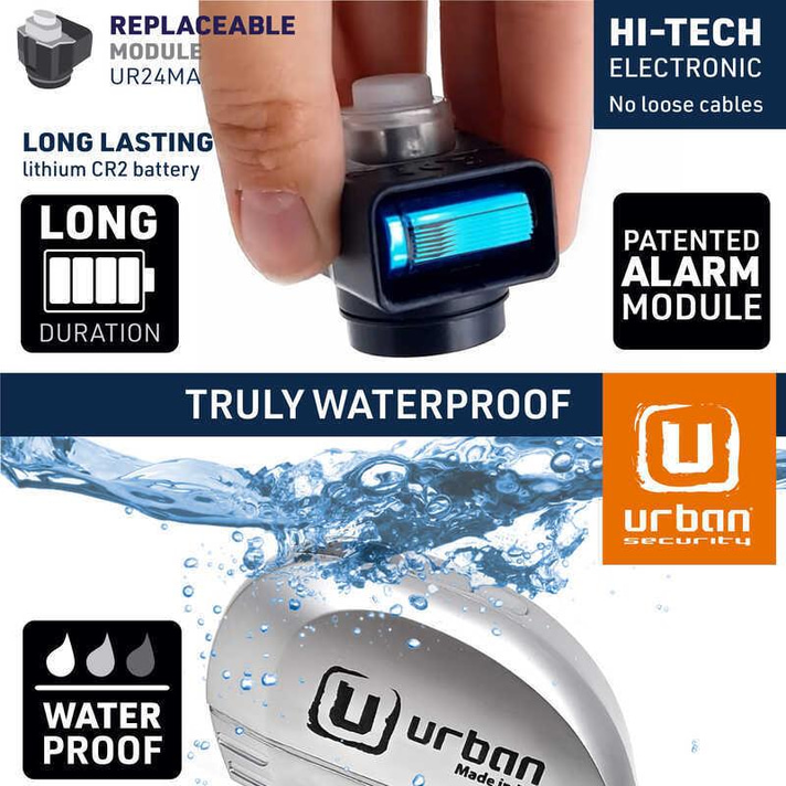 URBAN SECURITY UR22 VESPA UYUMLU ALARMLI DİSK KİLİDİ 6MM PİM