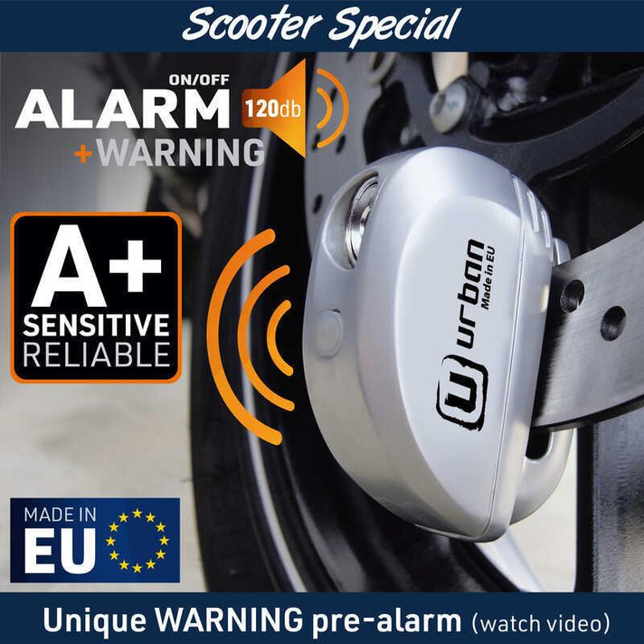 URBAN SECURITY UR22 VESPA UYUMLU ALARMLI DİSK KİLİDİ 6MM PİM
