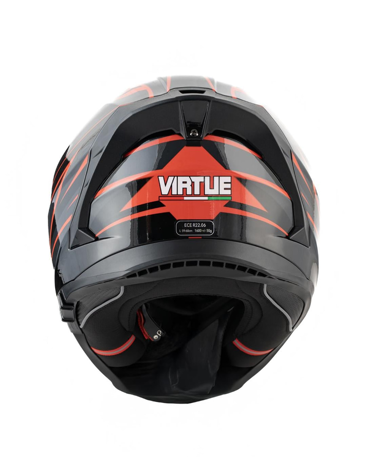 VIRTUE KAPALI KASK SİYAH KIRMIZI