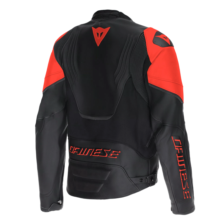 Dainese Racing 5 Deri Motosiklet Ceketi – AA Sertifikalı, Smart Air UyumluDAINESE CEKET RACING 5 LEATHER BLK BLK RED FLUO