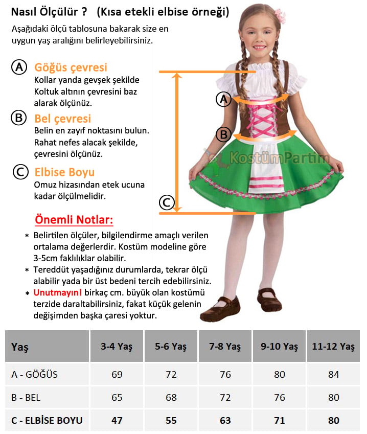Oulabimir Çocuk Beden Ölçü Tablosu