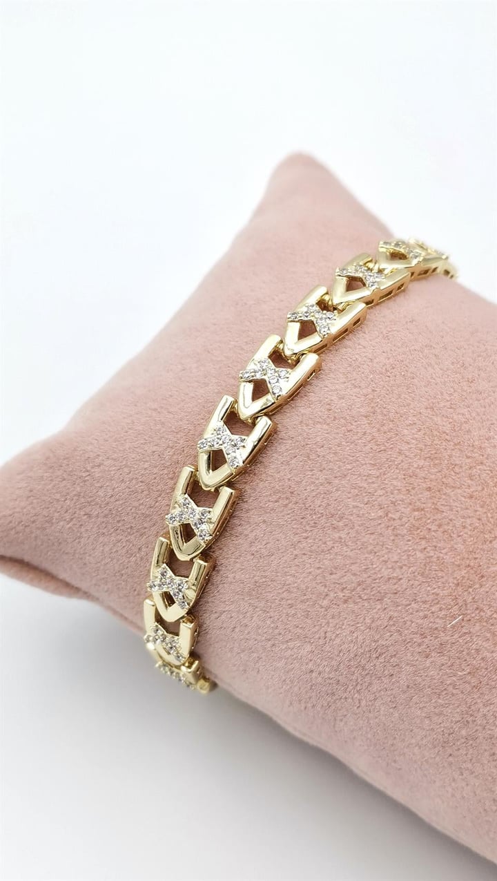 Vip Seri Gold Zirkon Bileklik