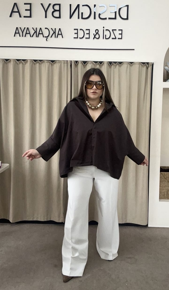 4986- Kahverengi Poplin Gömlek