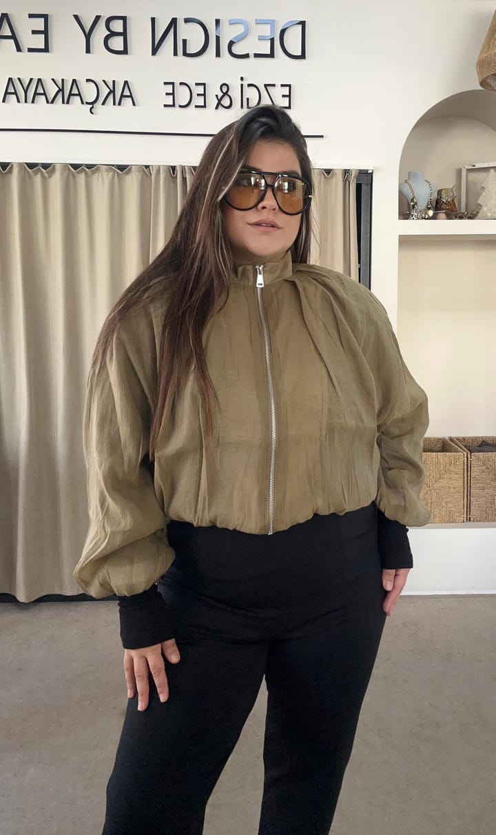 9804- Olive Bomber Ceket