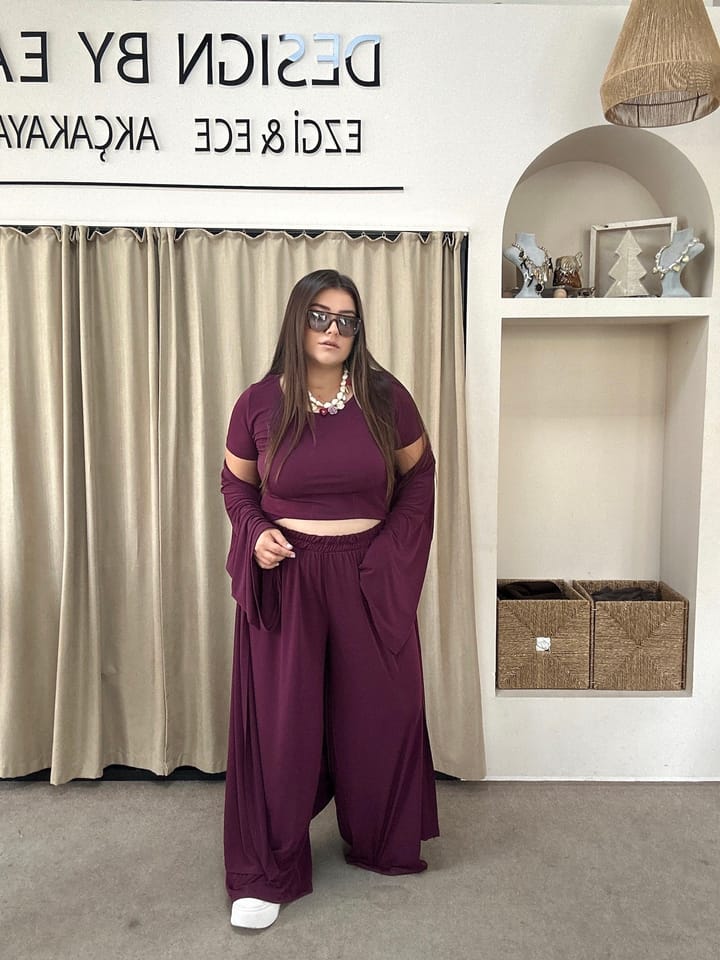 992-Burgundy Üçlü Ceketli Takım