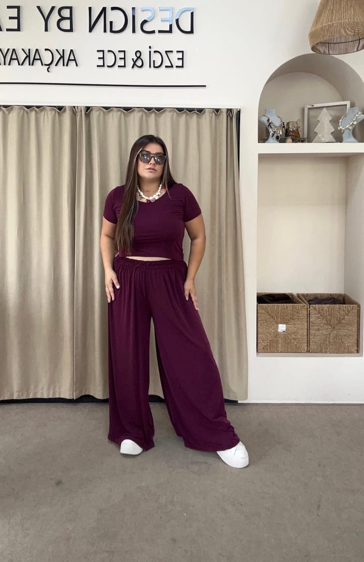 992-Burgundy Üçlü Ceketli Takım