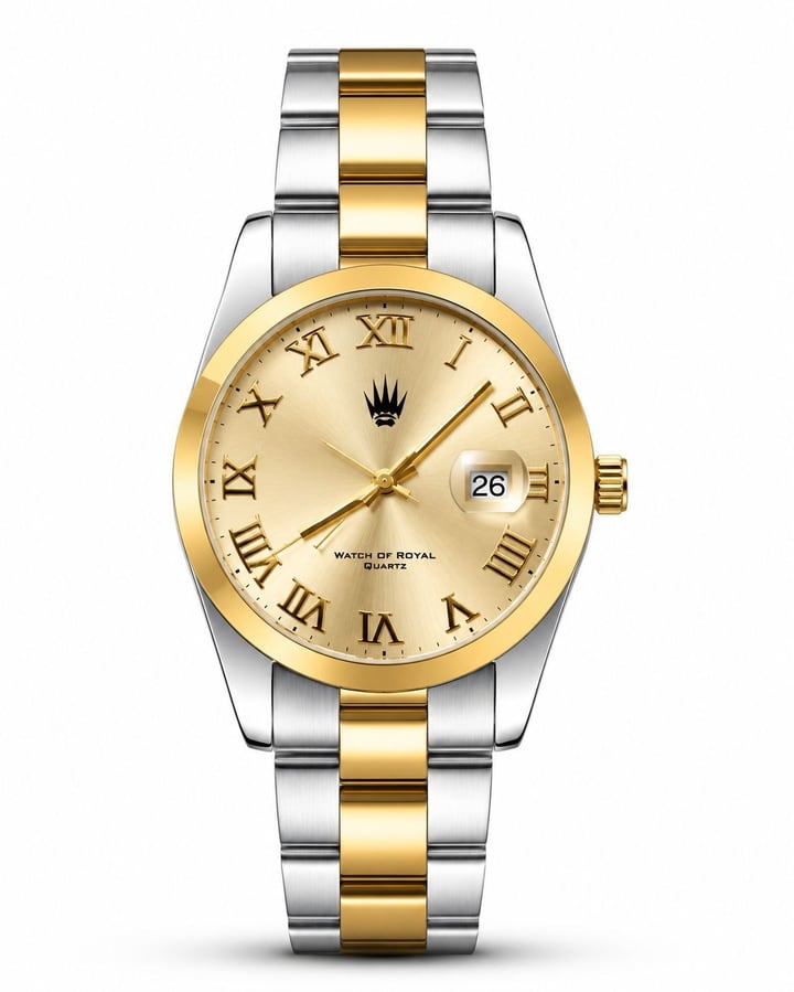 Aqualis Silver Gold Yellow çelik kol saati