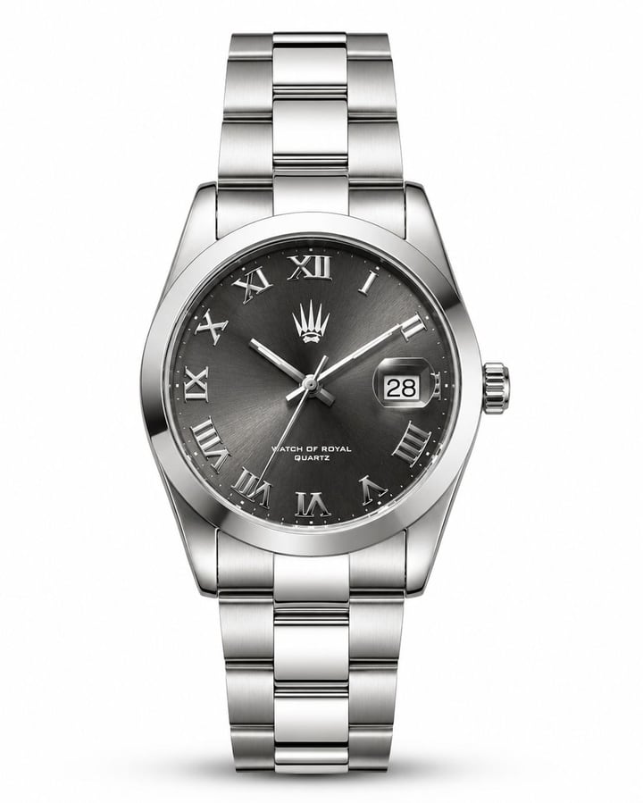 Aqualis Silver Black çelik kol saati