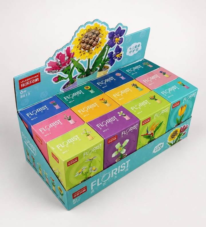 8813 Lego 8*5*13 cm.X 12 Saksı Çiçeği Model