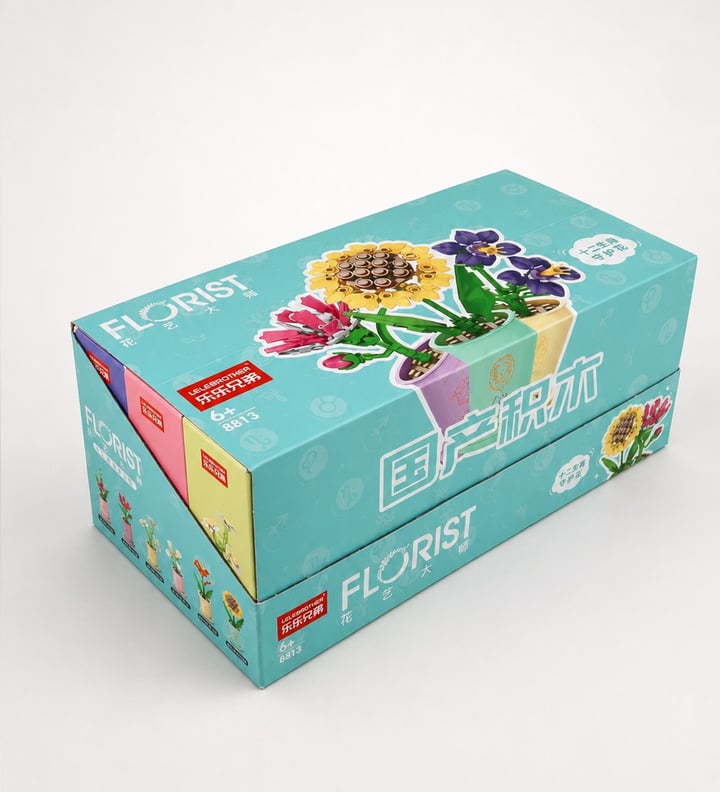 8813 Lego 8*5*13 cm.X 12 Saksı Çiçeği Model
