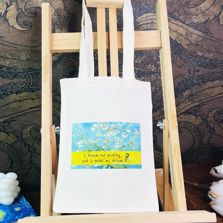 Badem Çiçeği Tasarımlı Kalın Kitap Görünümlü Defter Ve Bez Çanta