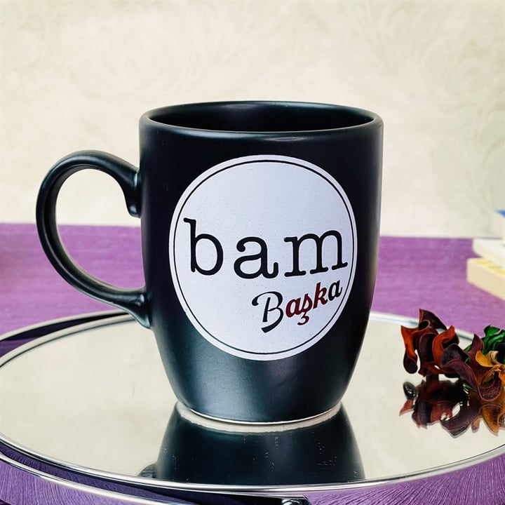 Bam Başka Black Printed Mug