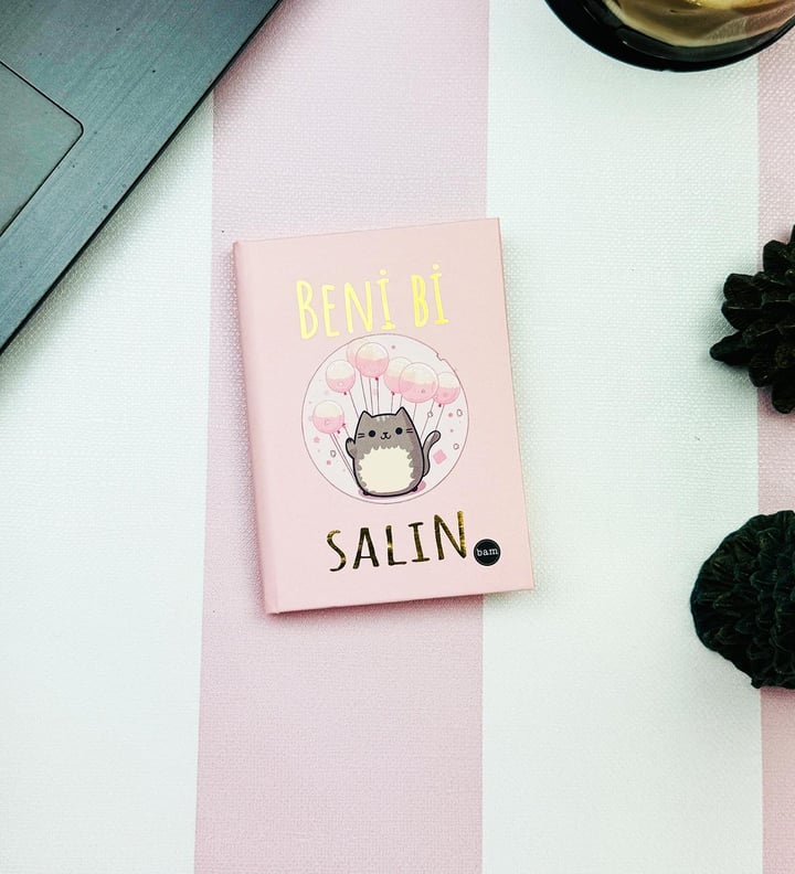 Beni Bi Salın Pembe Tasarımlı Sert Kapaklı Mini Defter