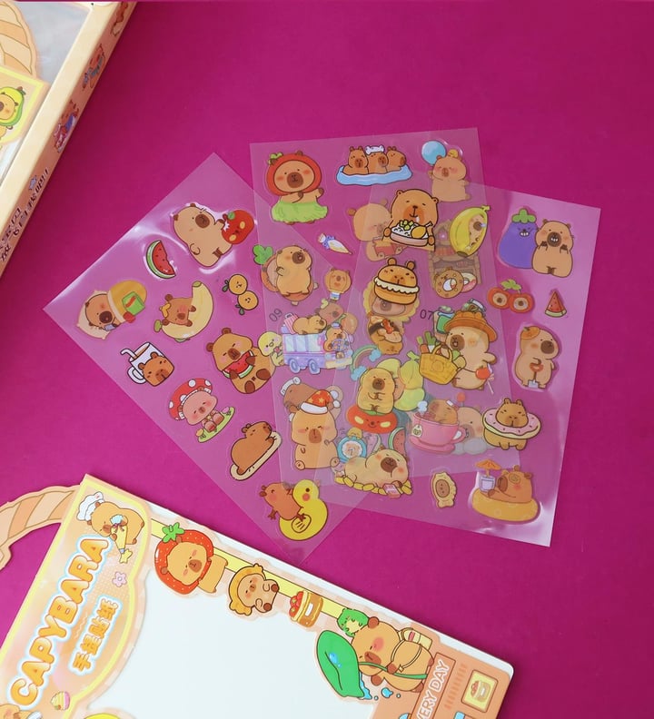 Capybara 3 Adet Şeffaf Sticker x40