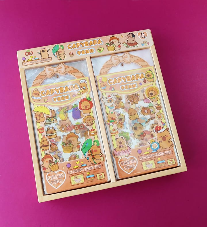 Capybara 3 Adet Şeffaf Sticker x40