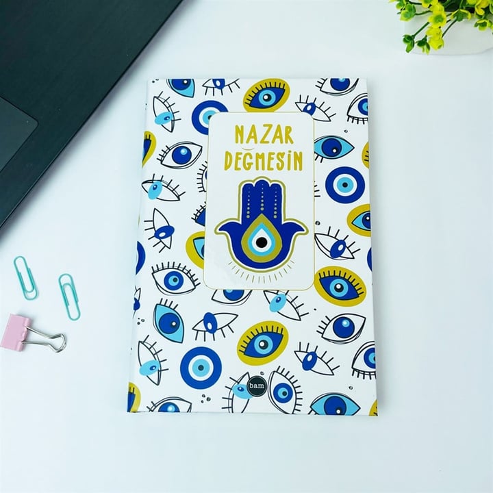 Nazar Değmesin Tasarımlı Lastikli Defter