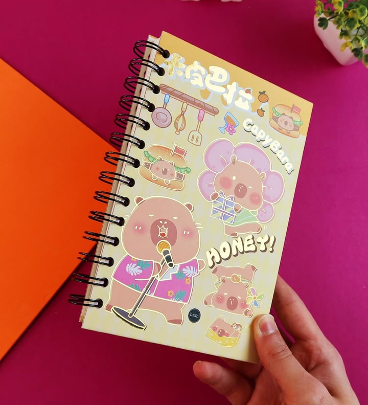 Özel Tasarım Spiralli 15*21 cm Dot Defter, Eskiz Defteri, Doodle Book - 2 SAYFA STICKER HEDİYELİ