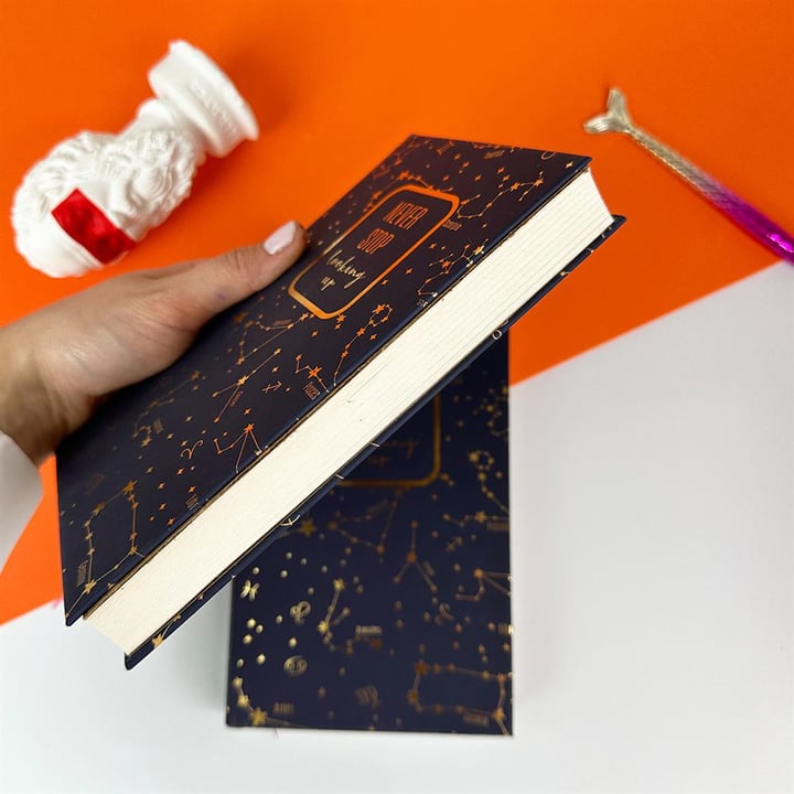Yıldız Haritası  Tasarımlı Kalın Kitap Görünümlü Defter Ve Bez Çanta