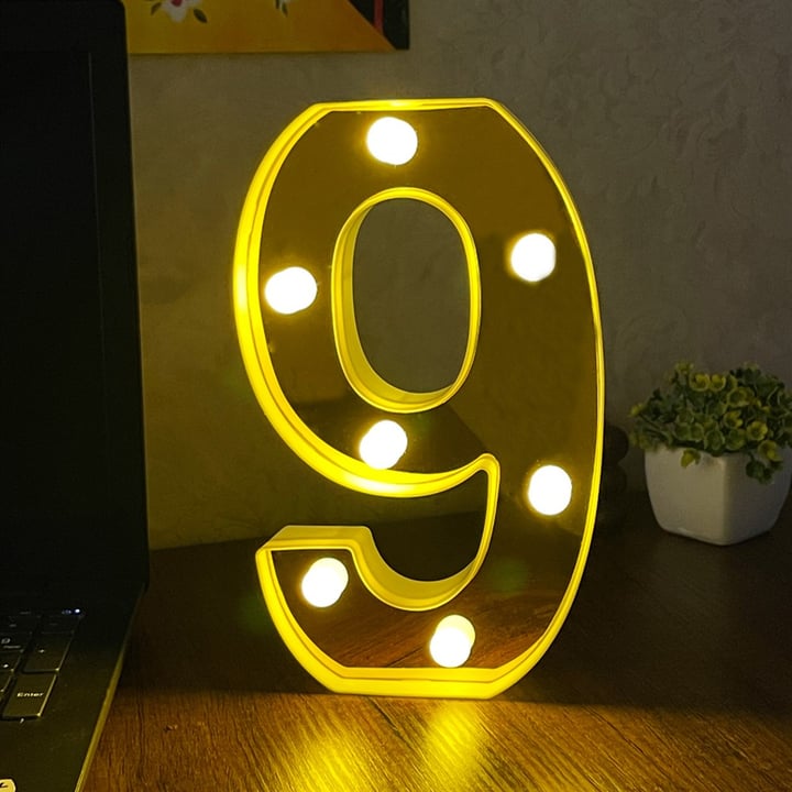 3D Işıklı Led Sayı Dekoratif Aydınlatma Büyük Boy 9