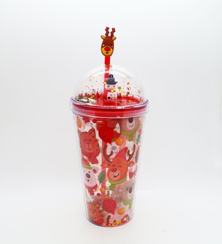 450 ML Yılbaşı Pipetli Bardak