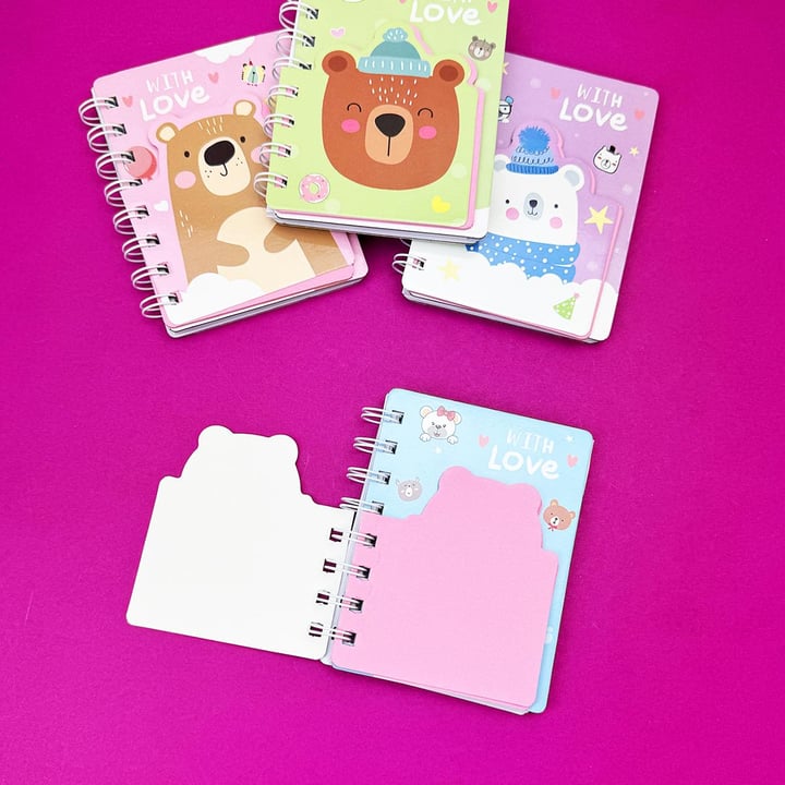 Ayı Kabartmalı Çizgili Defter