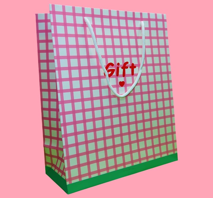 Bam 2103 Renkli Karton Çanta 32x26x12 cm x12