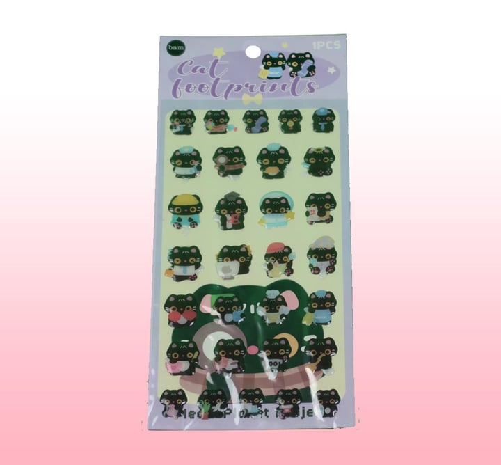 Bam 2113 4 Model Kedi Sticker x12