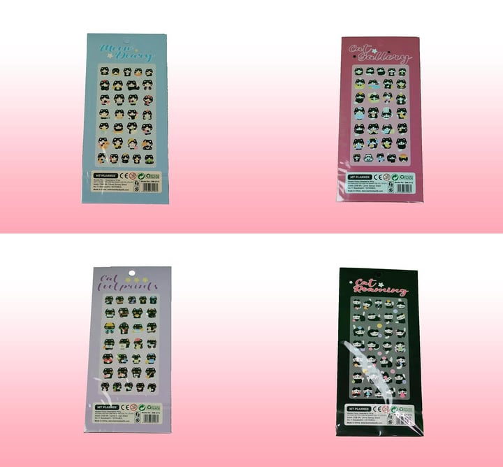 Bam 2113 4 Model Kedi Sticker x12