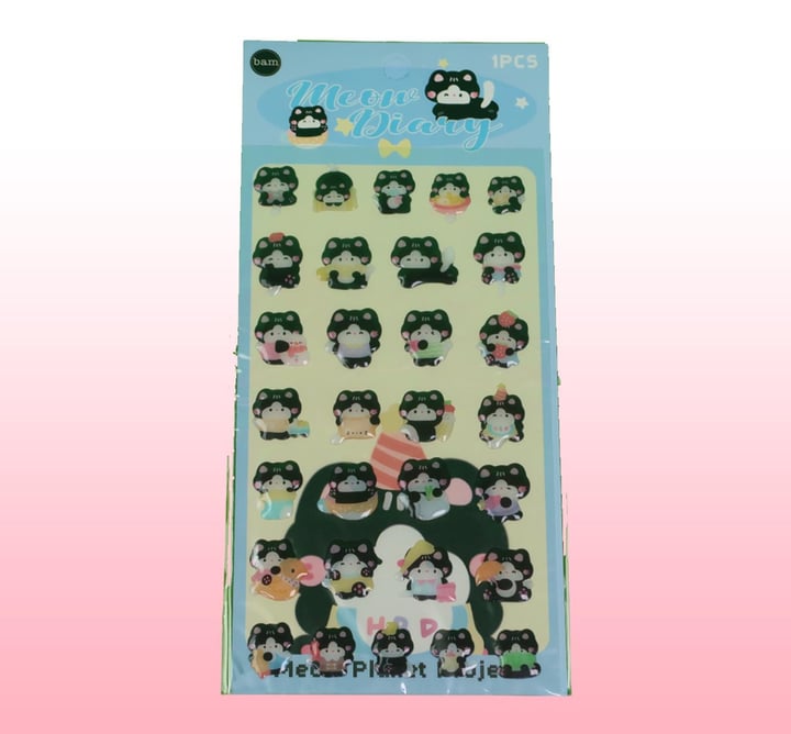 Bam 2113 4 Model Kedi Sticker x12
