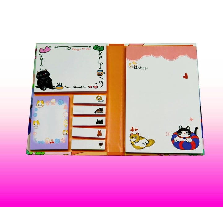 Bam 2114 Kedi Tasarımlı Post-it Not Defteri x10