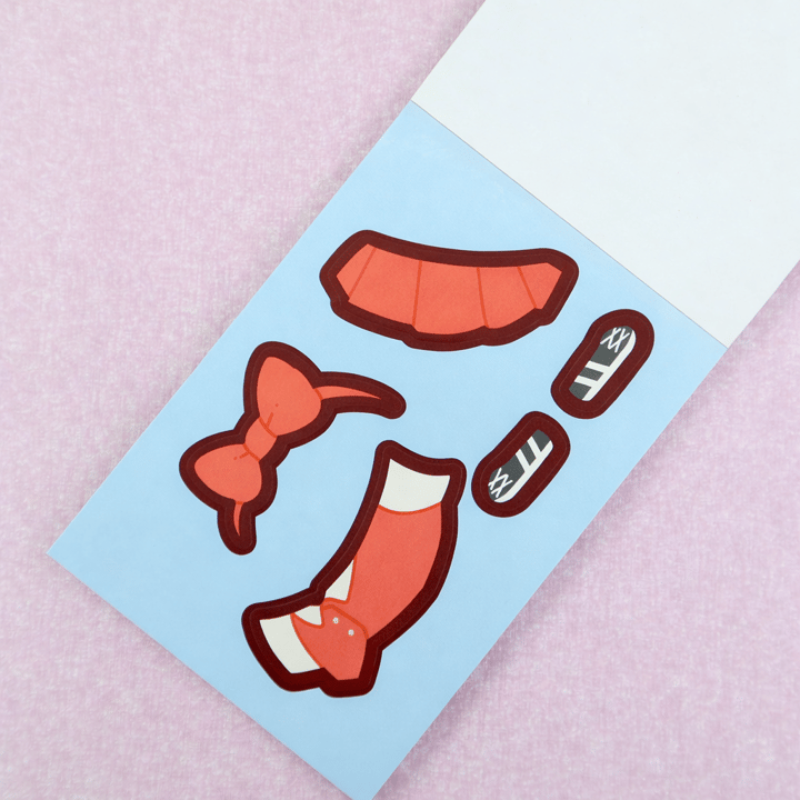 BAM 2127 8*12 cm. 12 Sayfa Sticker 12 Sayfa Giydirme Cımbızlı Sticker X24