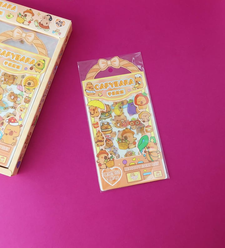 Capybara 3 Adet Şeffaf Sticker x40
