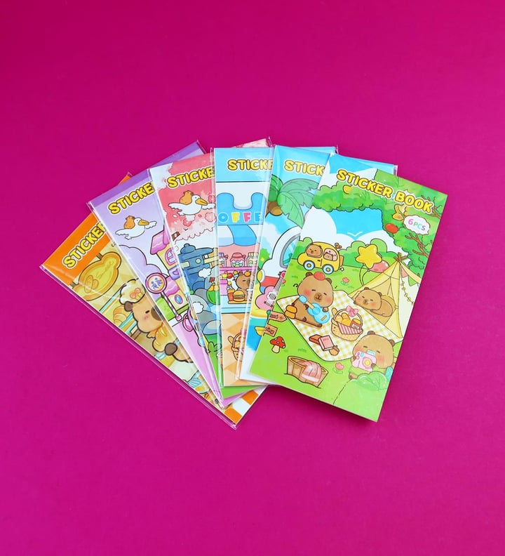 Capybara 6 Yaprak Sticker defter x48