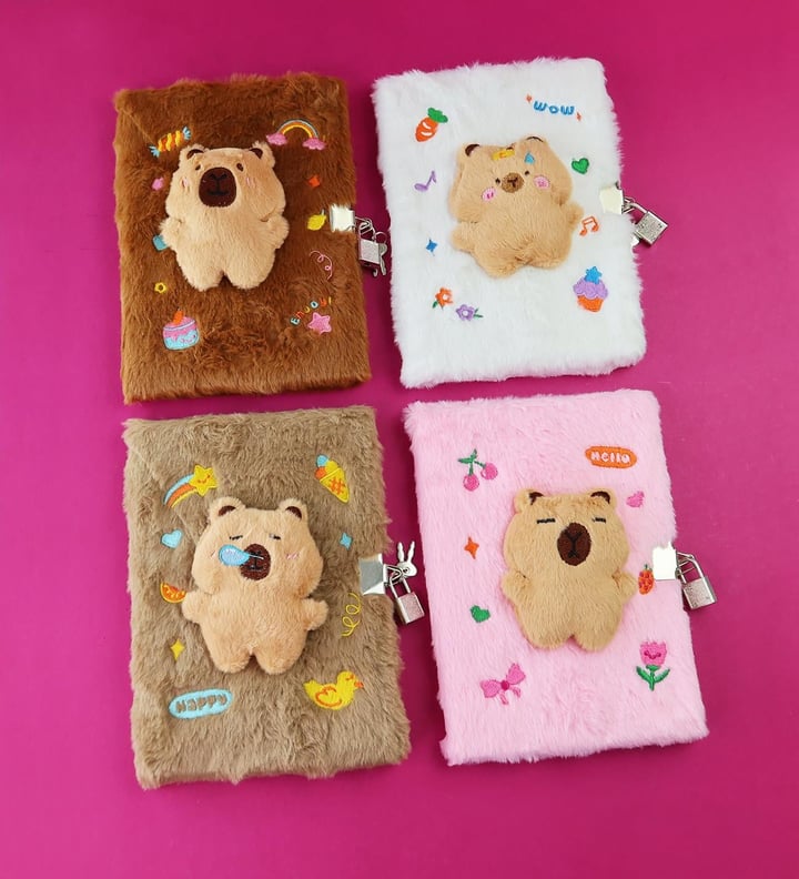 Capybara Peluş Kapaklı Defter x4