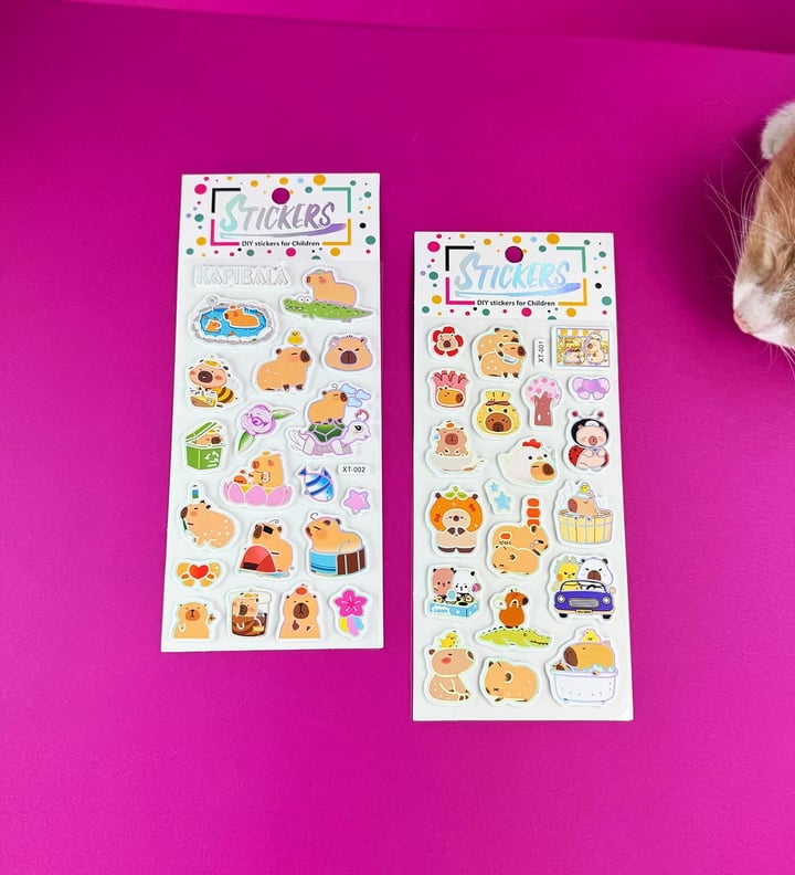 Kabartmalı Capybara Sticker x12