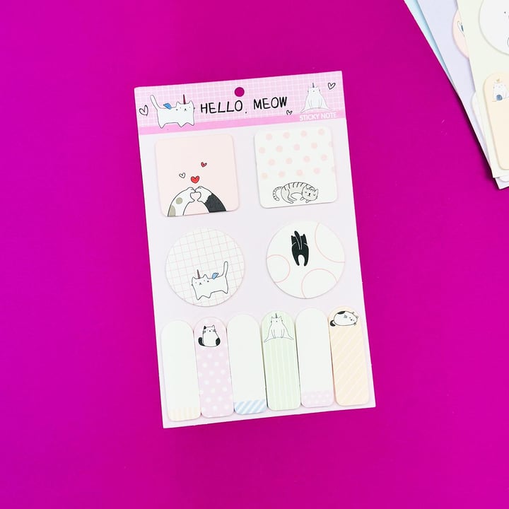 Kedi Tasarımlı Postit x12