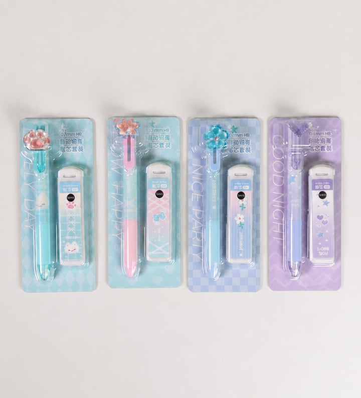 BM-2555 Pastel Figürlü Uçlu Kalem Ve Uç Set x24
