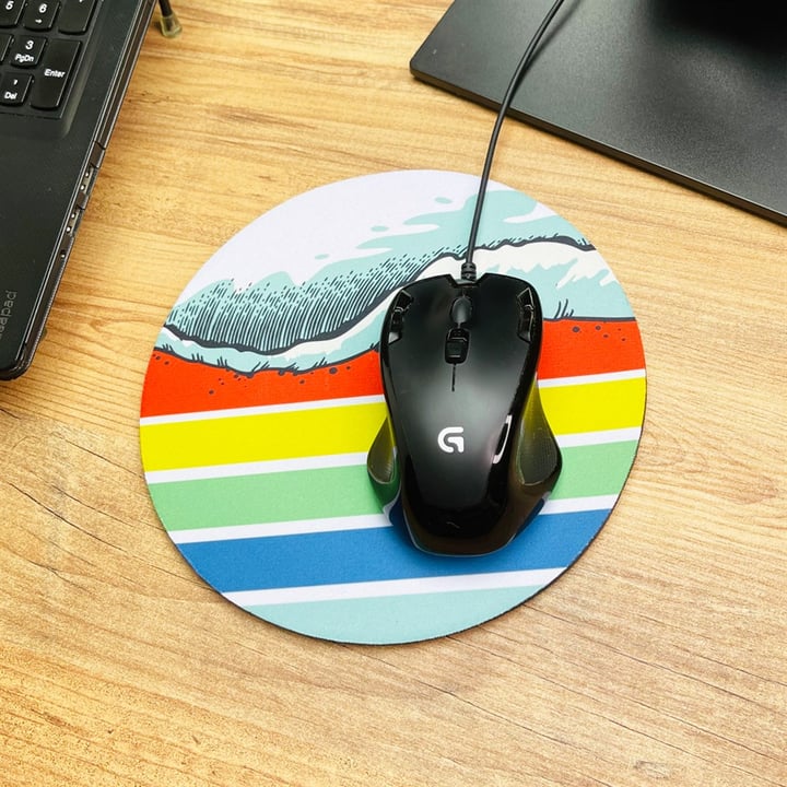 Space Tasarımlı Oval Mouse Pad