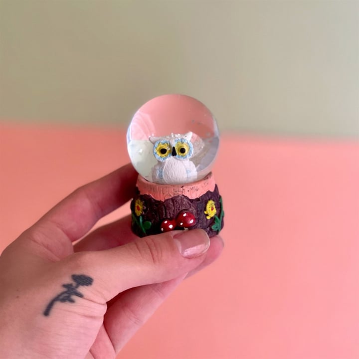 Sevimli Baykuş Tasarımlı Mini Boy Kar Küresi 