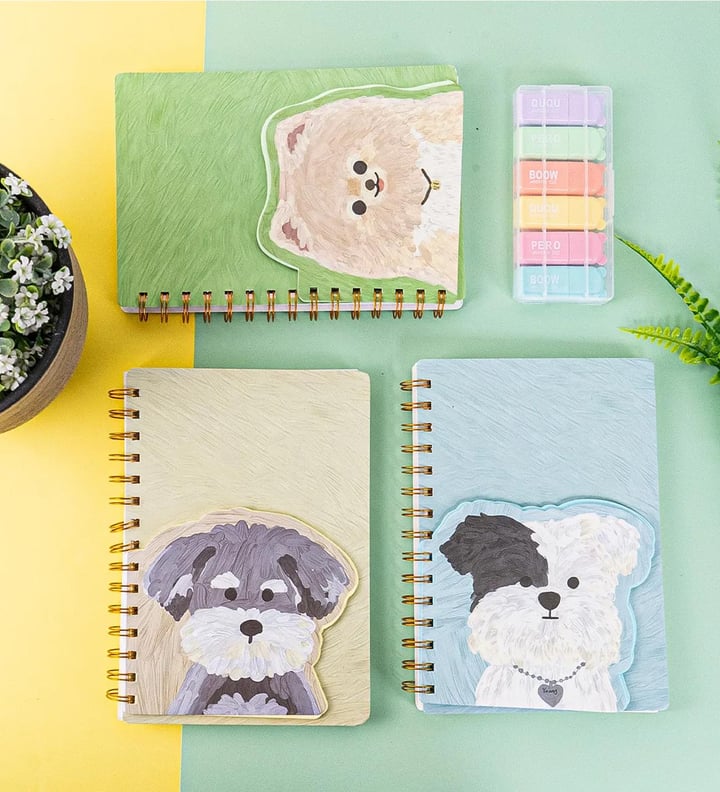 Spiralli Köpek Tasarımlı Defter x12