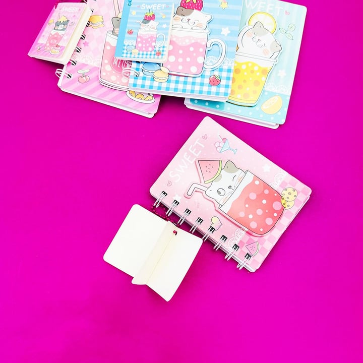 Sweet ve Panda Kabartmalı Çizgili Defter