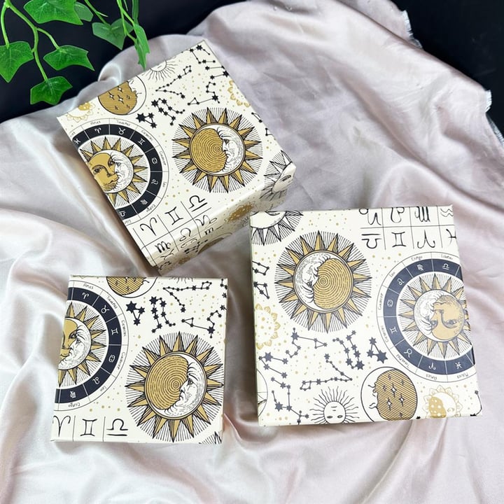 Tarot Ay Ve Güneş Tasarımlı 3'lü Kutu