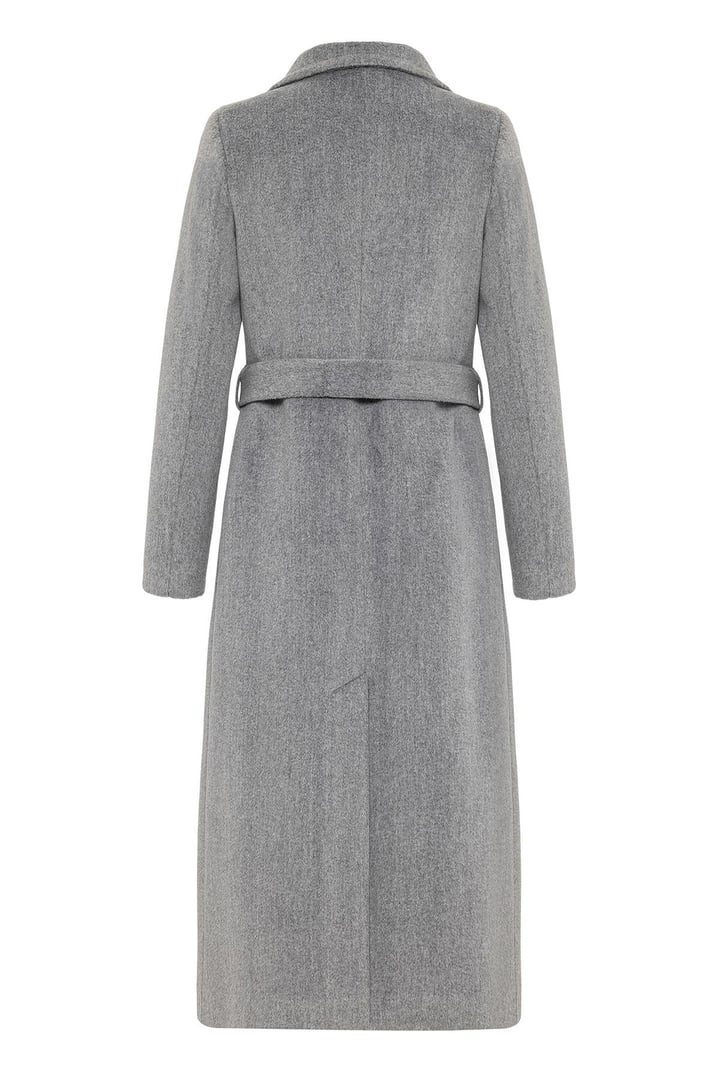 Çıt Çıt Kapamalı Belden Bağlamalı Exclusive Kaban AÇIK GRİ 3057