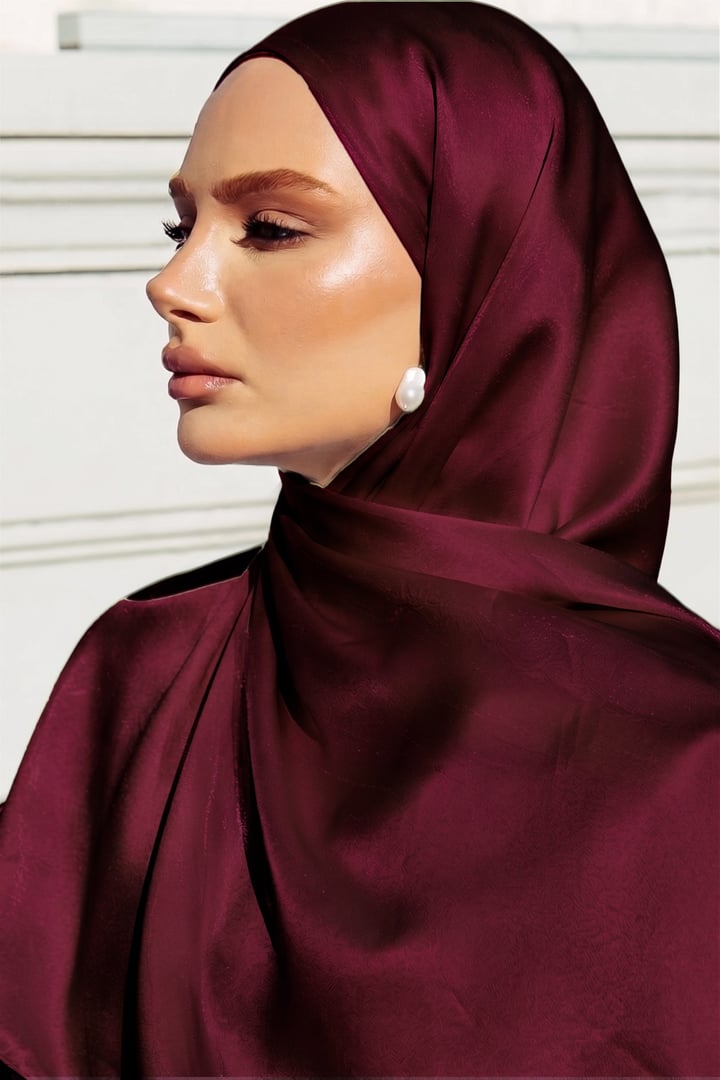 İpek Organze Abiye Şal BORDO 105