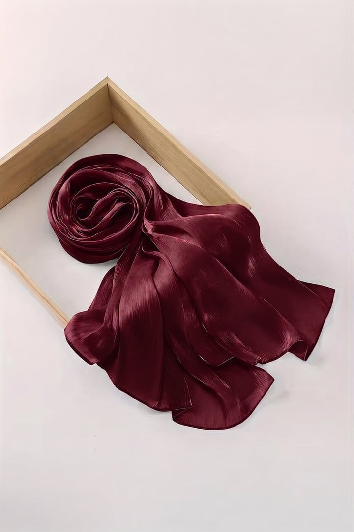 İpek Organze Abiye Şal BORDO 105