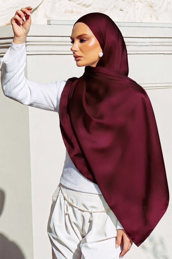 İpek Organze Abiye Şal BORDO 105