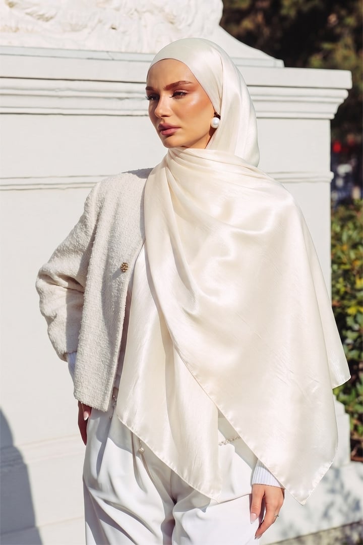 İpek Organze Abiye Şal EKRU 105