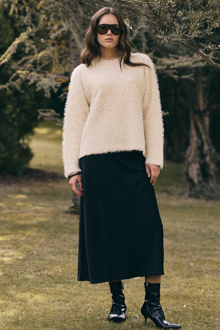 Oversize Tüylü Soft Kazak KREM 8270