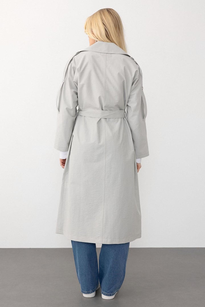 Apolet Detaylı Oversize Hafif Trençkot TAŞ 6710