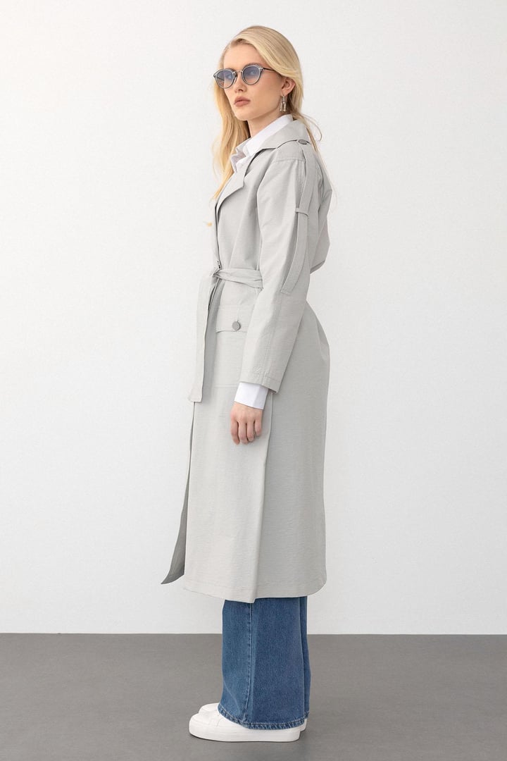 Apolet Detaylı Oversize Hafif Trençkot TAŞ 6710